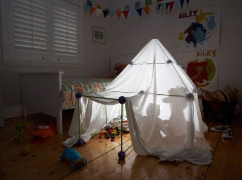 tent in woonkamer
